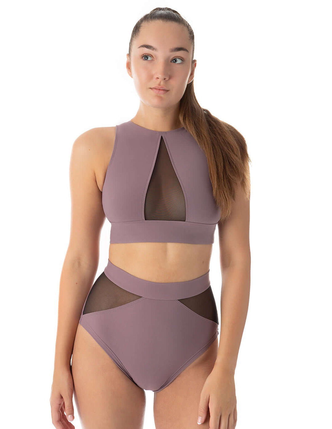 Mesh sports bra Rachel | Sports bra | Color: lilac / mesh | Women's sports bra | Dragonfly Pole Dance Clothes and Bikram Hot Yoga Outfit