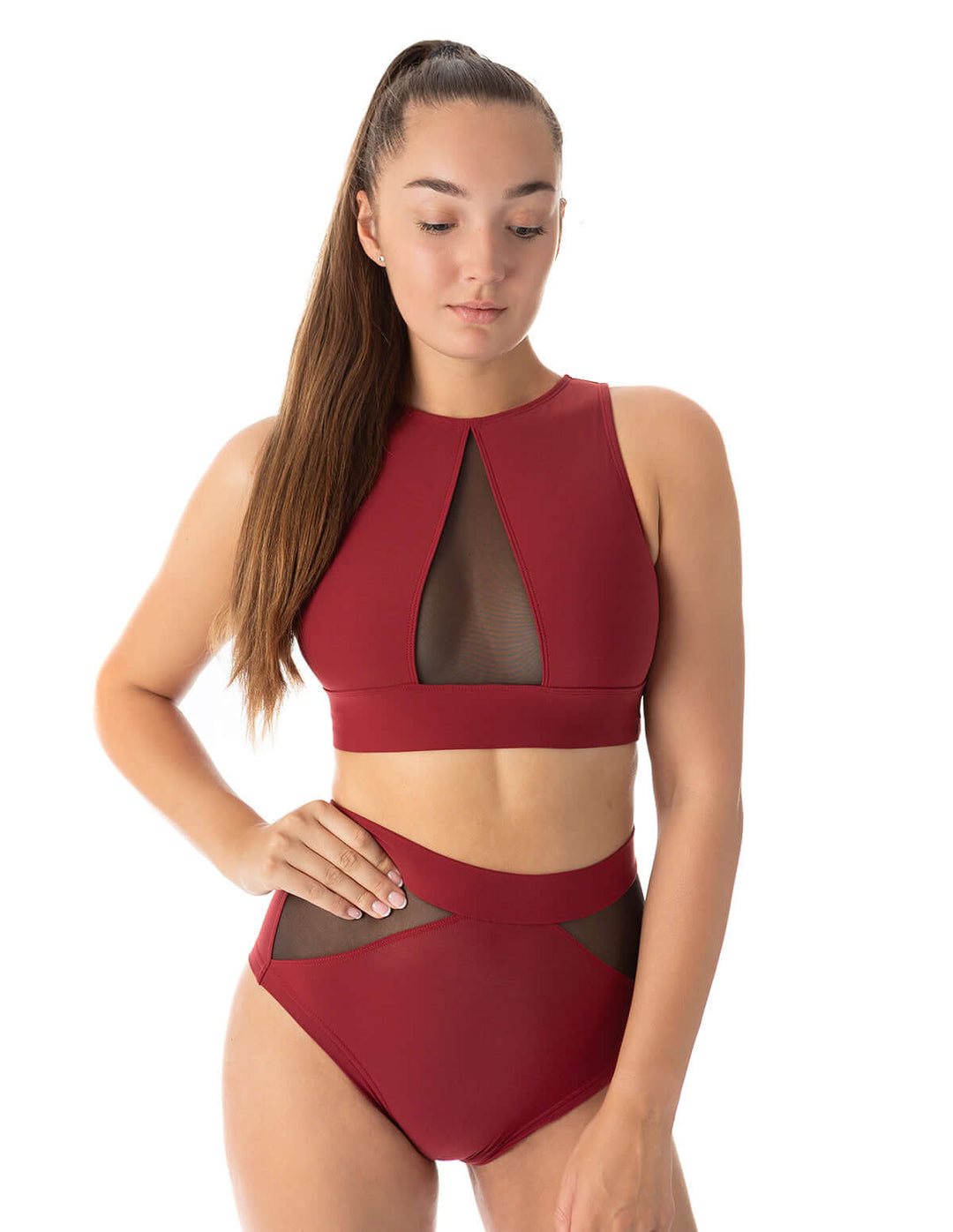 Mesh sports bra Rachel | Sports bra | Color: khaki / mesh | Women's sports bra | Dragonfly Pole Dance Clothes and Bikram Hot Yoga Outfit