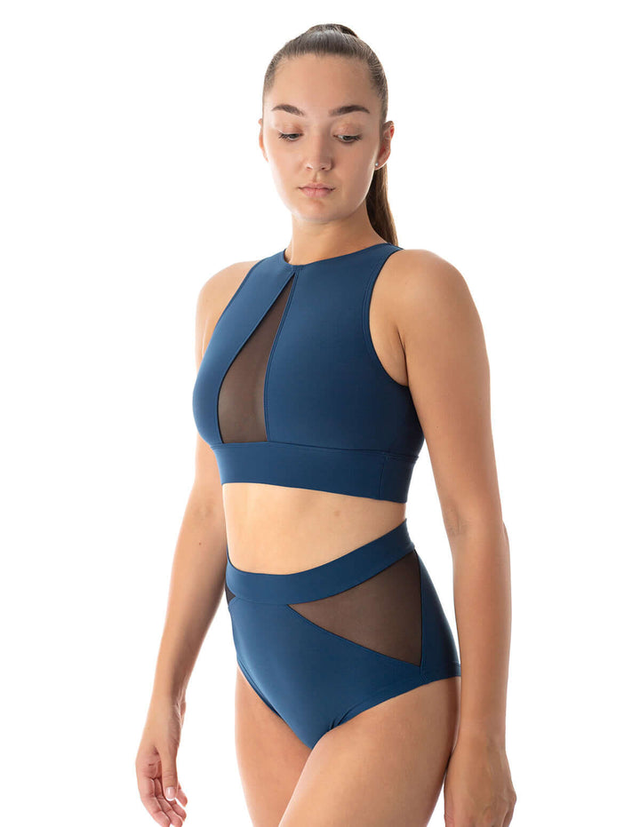 Mesh sports bra Rachel | Sports bra | Color: khaki / mesh | Women's sports bra | Dragonfly Pole Dance Clothes and Bikram Hot Yoga Outfit