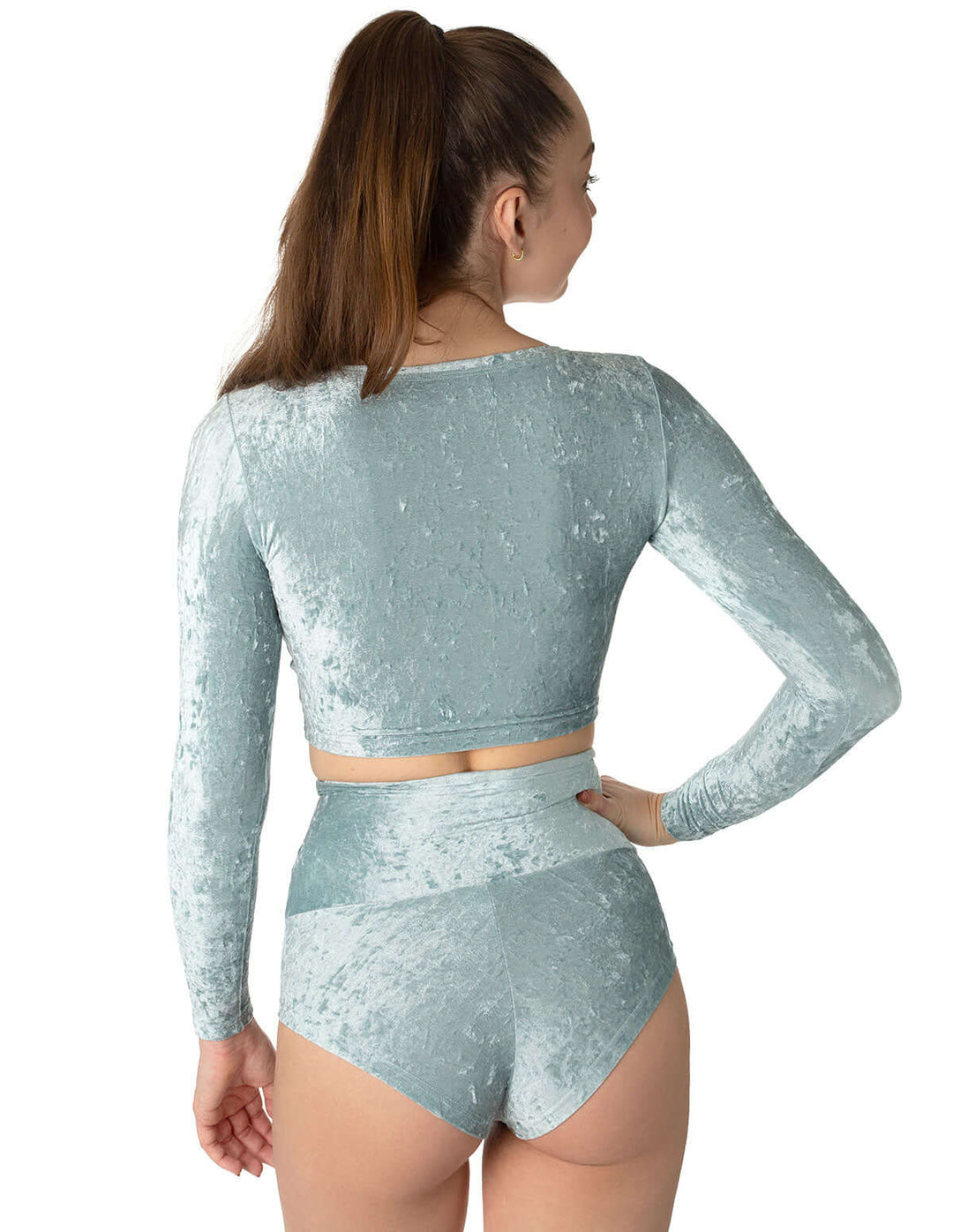 Velvet crop top Pavi | Crop Top | Color: red velvet | Gymnastics crop top | Long Sleeve | Dragonfly Clothing and Yoga Wear