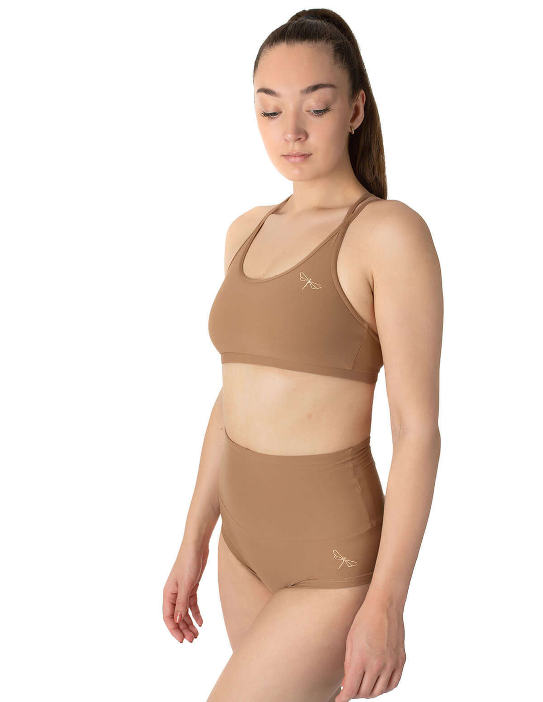 Pole dance shorts Betty | Shorts | Color: khaki | Pole Shorts | Dragonfly Pole Dance Clothing and Bikram Hot Yoga Wear