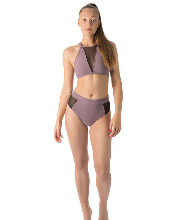 Mesh sports bra Victoria | Sports bra | Color: black / leopard mesh | Women's sports bra | Dragonfly Pole Dance Clothes and Bikram Hot Yoga Outfit