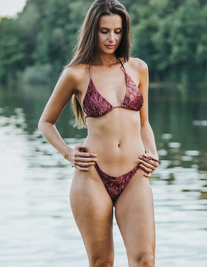 Velvet bikini bottom Sophie | Swimwear | Color: black velvet | Swimwear | Dragonfly Bikini | Sports Bikini | Swimsuit