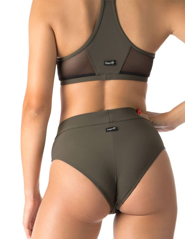 Mesh sports bra Victoria | Sports bra | Color: black / leopard mesh | Women's sports bra | Dragonfly Pole Dance Clothes and Bikram Hot Yoga Outfit