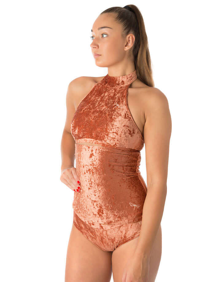 Velvet back warmer for dancers | Back warmer | Color: amaranth velvet | Dragonfly Pole Dance Clothing and Bikram Hot Yoga Wear