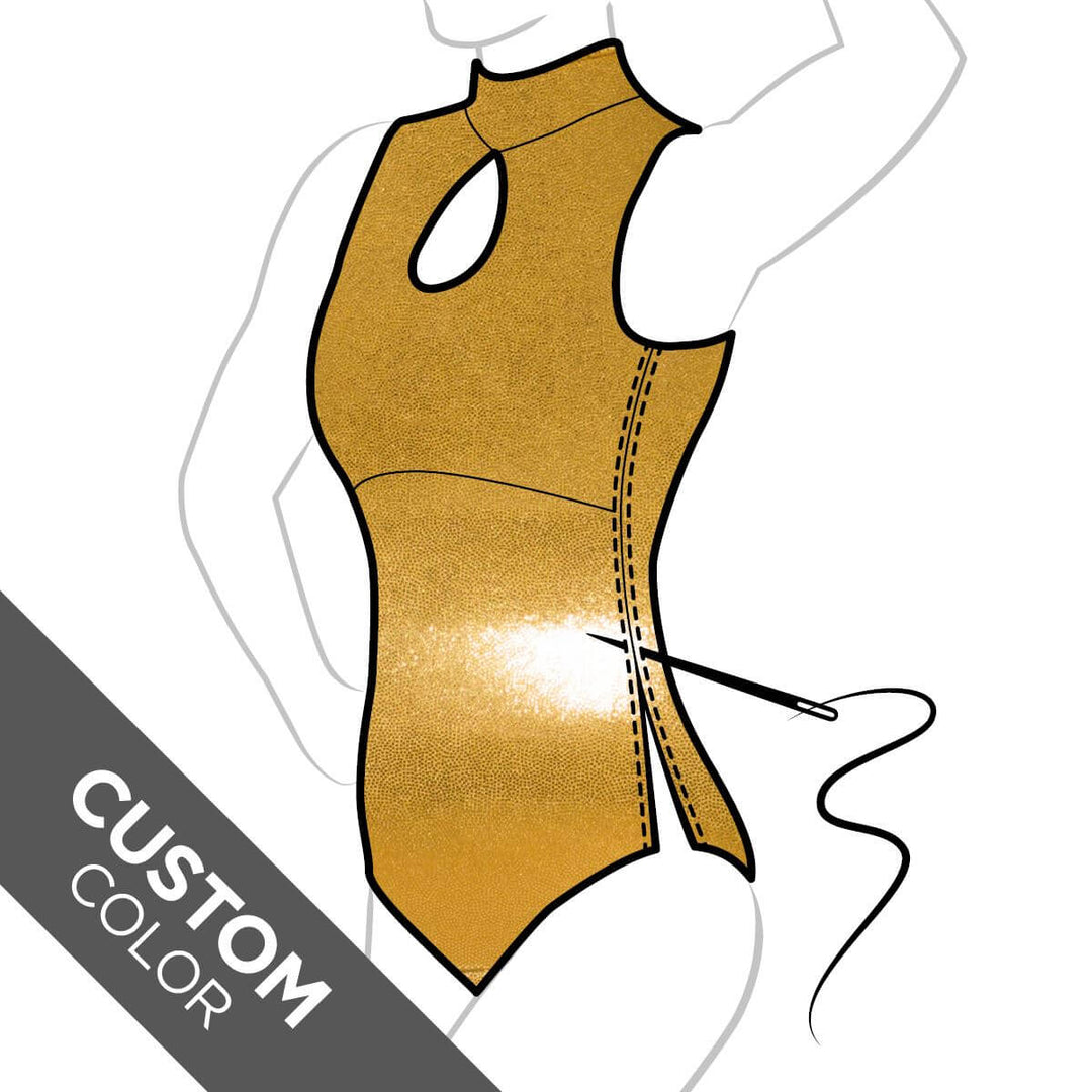 Custom leotard Daria | Leotard | Color: gold | Leotard for gymnastics | Dragonfly Pole Dance Outfit and Bikram Yoga Unitard