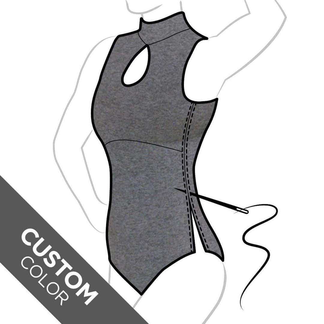 Custom leotard Daria | Leotard | Color: grey mélange | Leotard for gymnastics | Dragonfly Pole Dance Outfit and Bikram Yoga Unitard