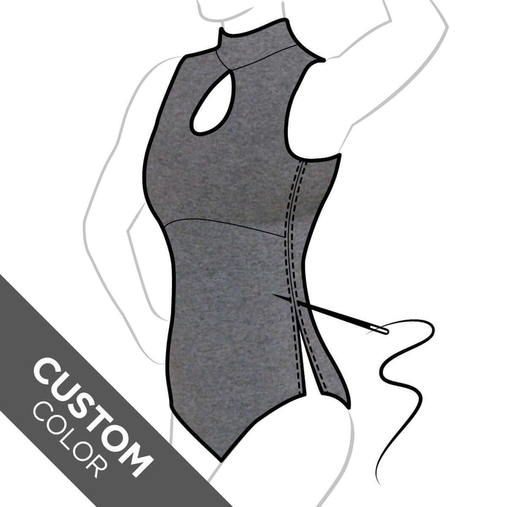 Custom leotard Daria | Leotard | Color: grey mélange | Leotard for gymnastics | Dragonfly Pole Dance Outfit and Bikram Yoga Unitard