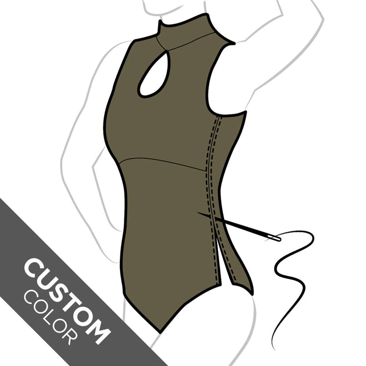 Custom leotard Daria | Leotard | Color: khaki | Leotard for gymnastics | Dragonfly Pole Dance Outfit and Bikram Yoga Unitard