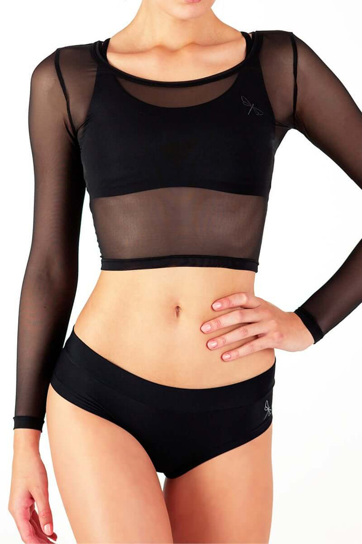 Mesh crop top Pavi | Activewear Dragonfly Clothing