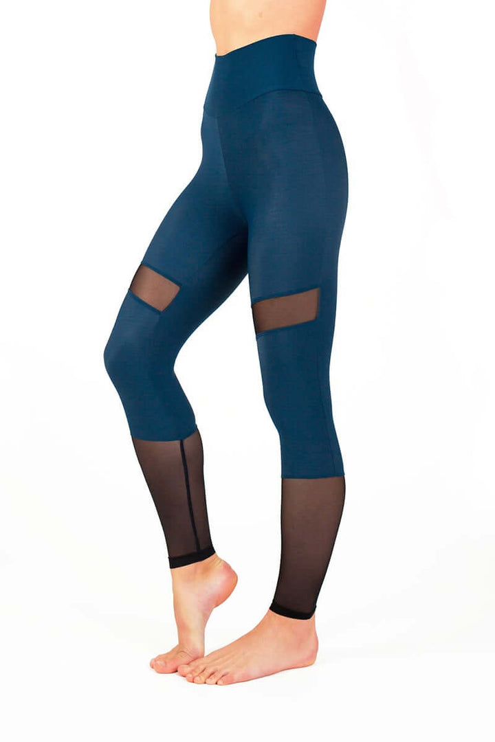 Mesh leggings Barbara | Leggings | Color: petrol / mesh | Yoga Leggings mit Netz | Dragonfly Pole Wear and Bikram Hot Yoga Clothes