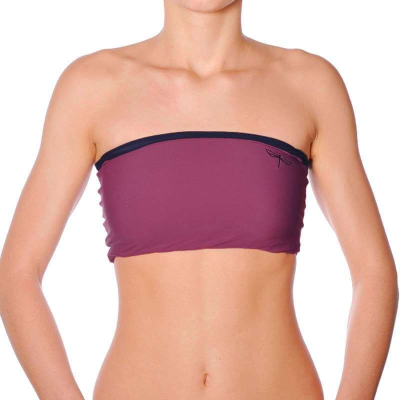 Tube top | Sports bra | Color: ruby / black | Women's sports bra | Dragonfly Pole Dance Clothes and Bikram Hot Yoga Outfit