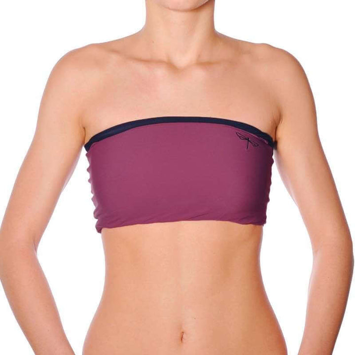 Tube top | Sports bra | Color: ruby / black | Women's sports bra | Dragonfly Pole Dance Clothes and Bikram Hot Yoga Outfit