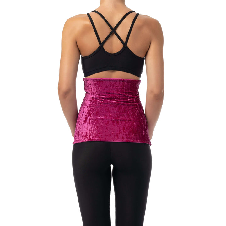 Velvet back warmer for dancers | Back warmer | Color: amaranth velvet | Dragonfly Pole Dance Clothing and Bikram Hot Yoga Wear