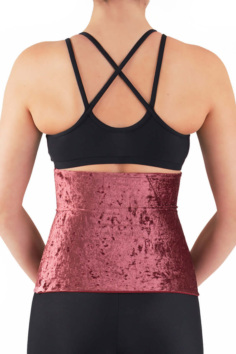 Velvet back warmer for dancers | Back warmer | Color: amaranth velvet | Dragonfly Pole Dance Clothing and Bikram Hot Yoga Wear
