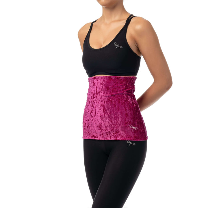 Velvet back warmer for dancers | Back warmer | Color: amaranth velvet | Dragonfly Pole Dance Clothing and Bikram Hot Yoga Wear