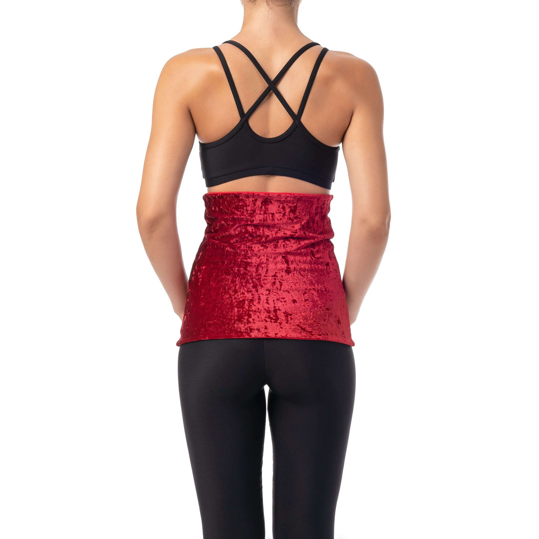 Velvet back warmer for dancers | Back warmer | Color: amaranth velvet | Dragonfly Pole Dance Clothing and Bikram Hot Yoga Wear