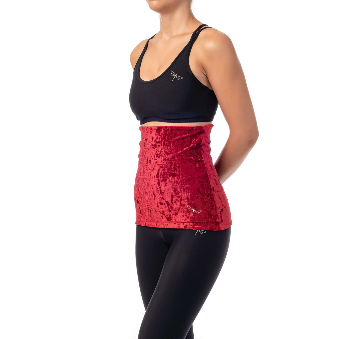 Velvet back warmer for dancers | Back warmer | Color: amaranth velvet | Dragonfly Pole Dance Clothing and Bikram Hot Yoga Wear