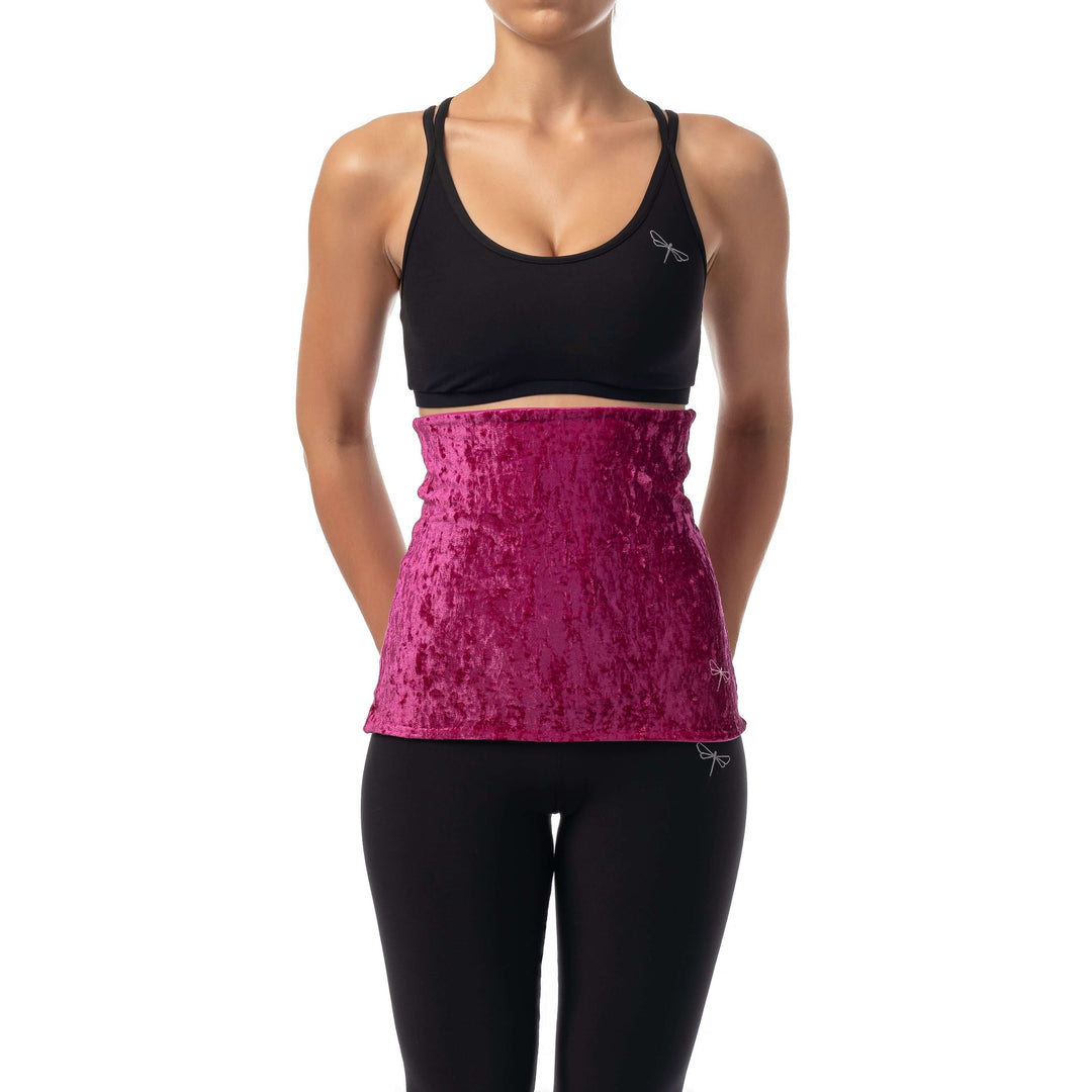 Velvet back warmer for dancers | Back warmer | Color: ruby velvet | Dragonfly Pole Dance Clothing and Bikram Hot Yoga Wear