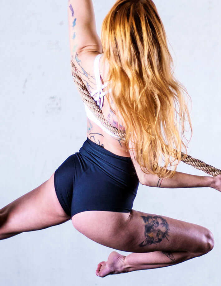 Pole dance shorts Betty | Shorts | Color: khaki | Pole Shorts | Dragonfly Pole Dance Clothing and Bikram Hot Yoga Wear