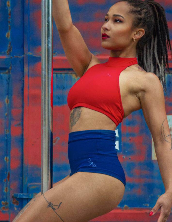 Pole dance shorts Betty | Shorts | Color: blue | Pole Shorts | Dragonfly Pole Dance Clothing and Bikram Hot Yoga Wear