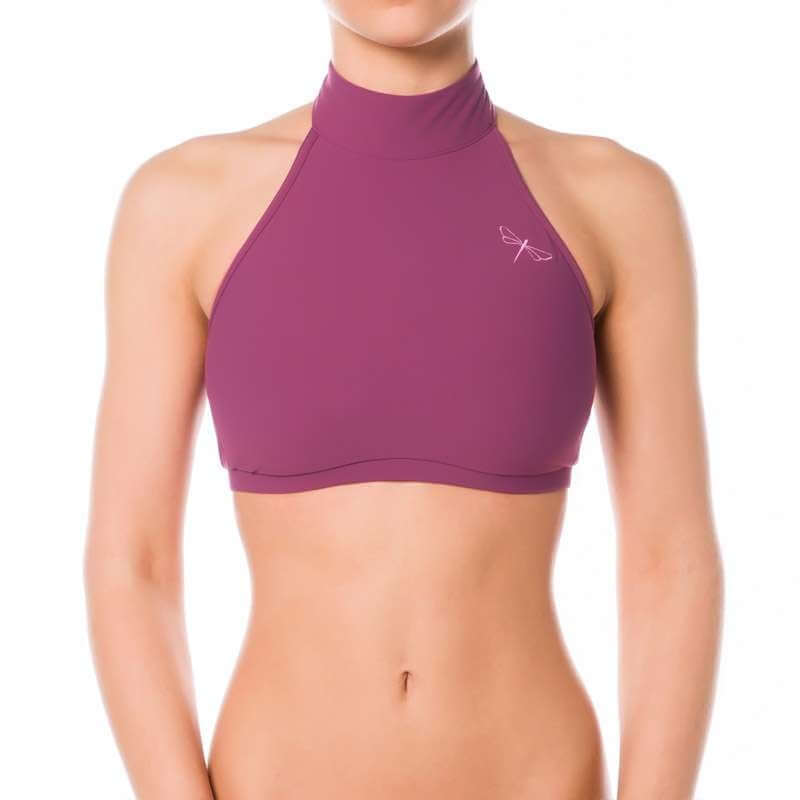 Halter sports bra Lisette | Sports bra | Color: petrol | Women's sports bra | Dragonfly Pole Dance Clothes and Bikram Hot Yoga Outfit