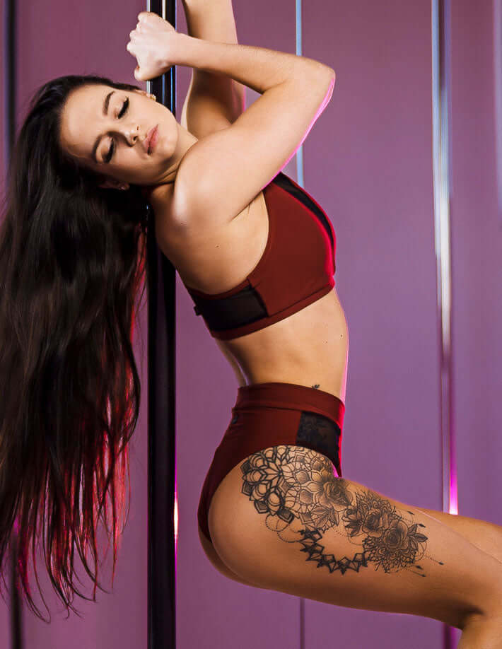 Mesh pole shorts Molly | Shorts | Color: black / mesh | Pole Shorts | Dragonfly Pole Dance Clothing and Bikram Hot Yoga Wear