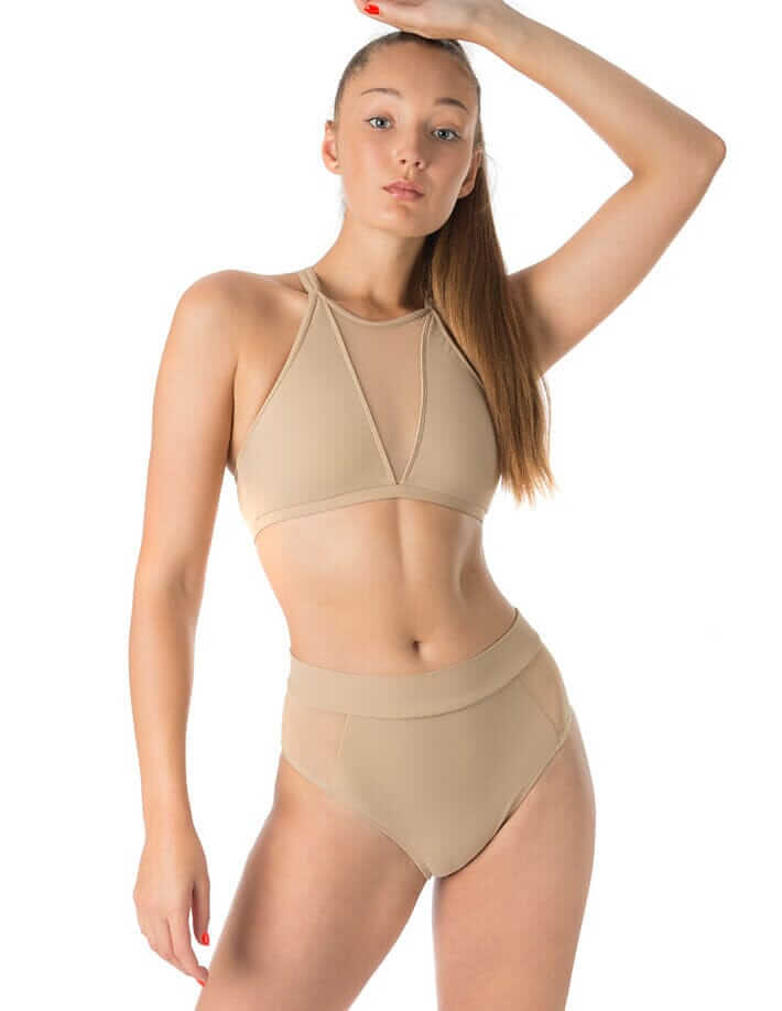 Mesh pole shorts Molly | Shorts | Color: nude / nude mesh | Pole Shorts | Dragonfly Pole Dance Clothing and Bikram Hot Yoga Wear