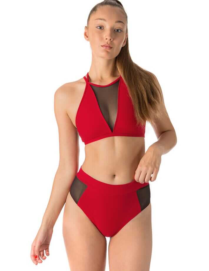 Mesh pole shorts Molly | Shorts | Color: red / mesh | Pole Shorts | Dragonfly Pole Dance Clothing and Bikram Hot Yoga Wear