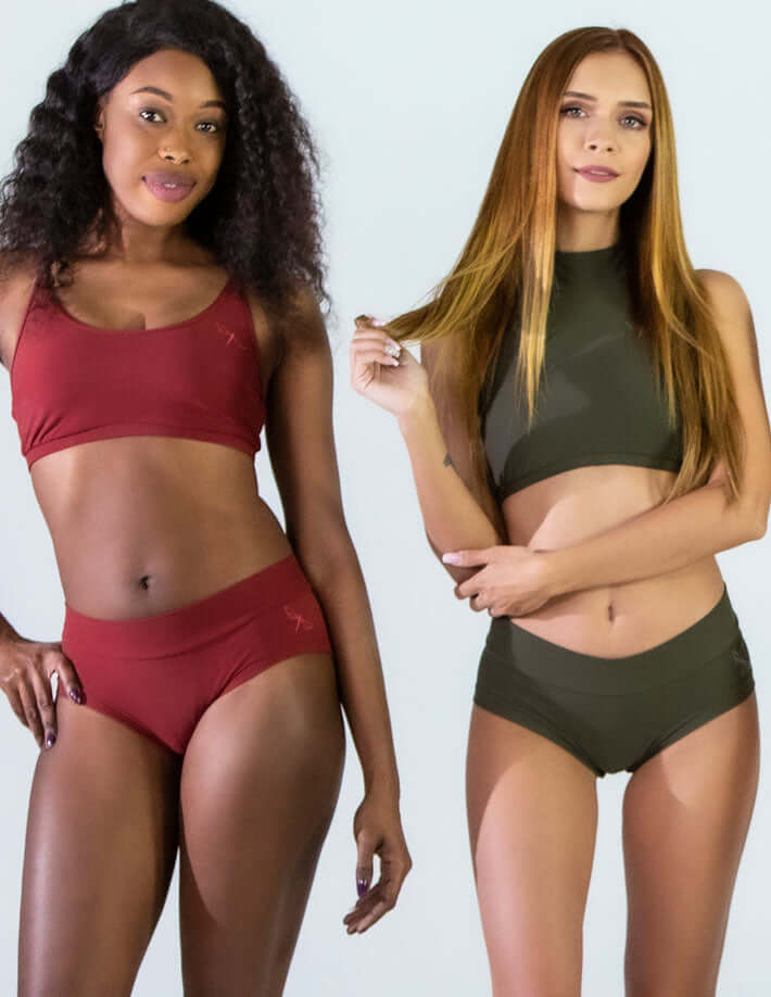 Sports bra Nicole | Sports bra | Color: burgundy | Women's sports bra | Dragonfly Pole Dance Clothes and Bikram Hot Yoga Outfit