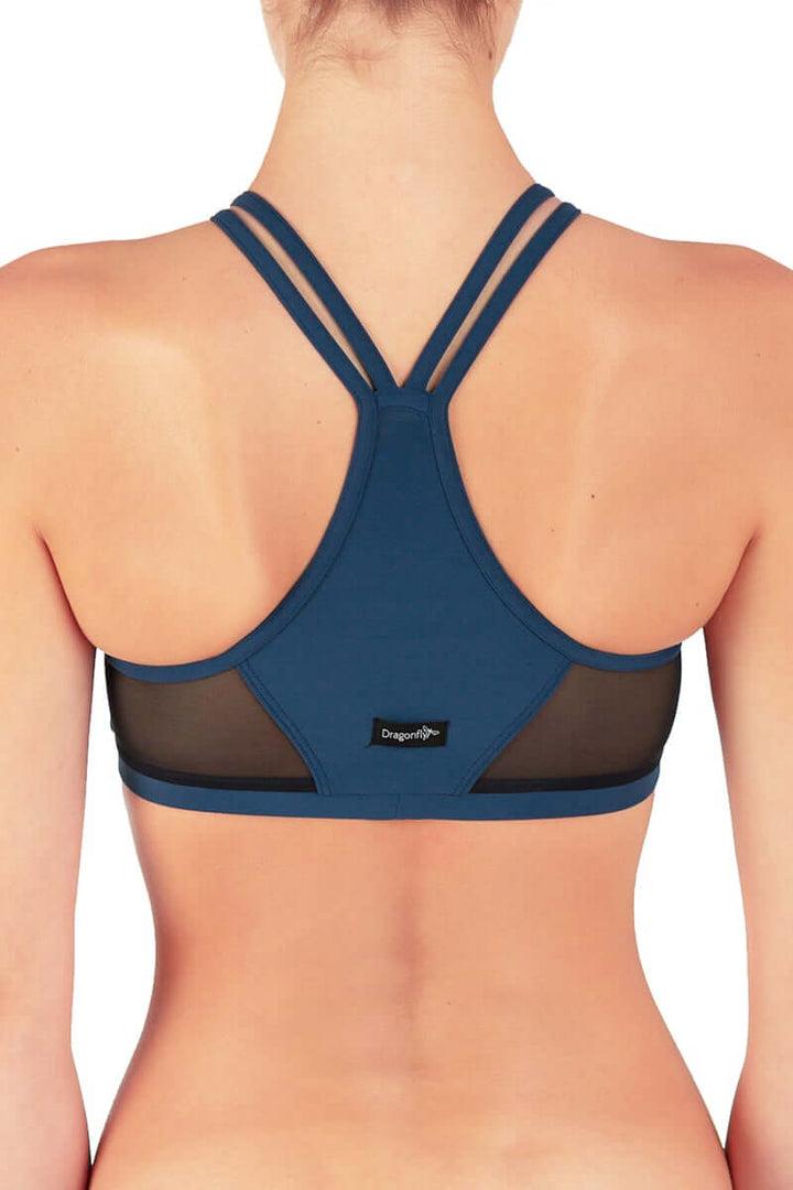 Mesh sports bra Victoria | Sports bra | Color: black / leopard mesh | Women's sports bra | Dragonfly Pole Dance Clothes and Bikram Hot Yoga Outfit