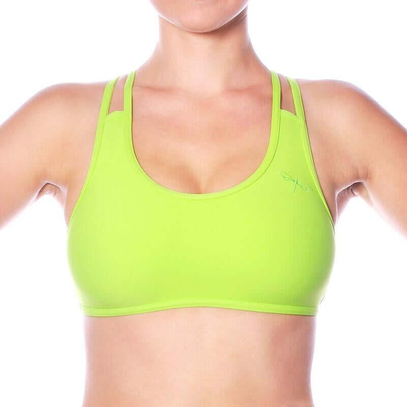 Xenia sports bra | Sports bra | Color: lime | Women's sports bra | Dragonfly Pole Dance Clothes and Bikram Hot Yoga Outfit