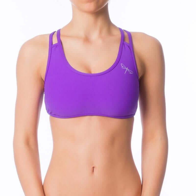 Xenia sports bra | Sports bra | Color: violet | Women's sports bra | Dragonfly Pole Dance Clothes and Bikram Hot Yoga Outfit
