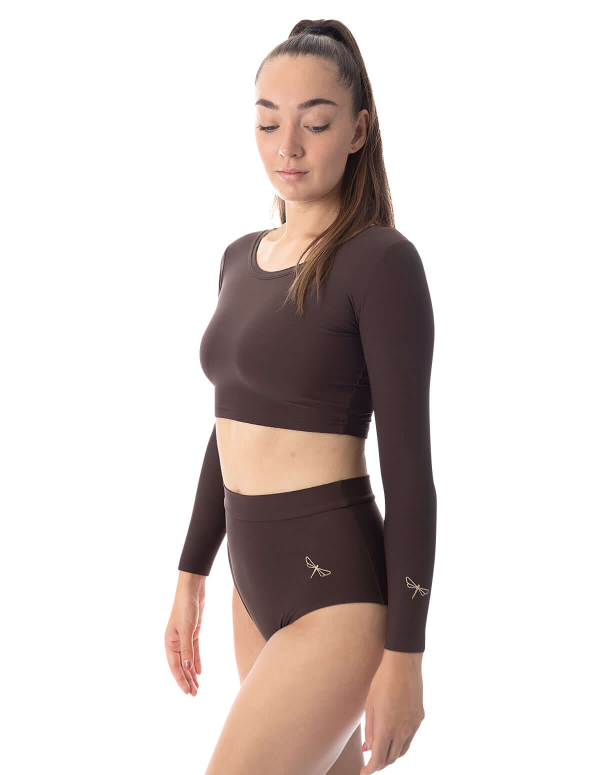 Long sleeve sports crop top Pavi – Dragonfly