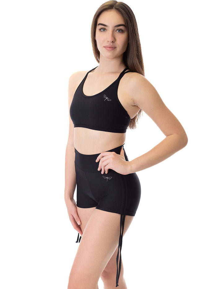 High Waist Drawstring Pole Shorts - Emma