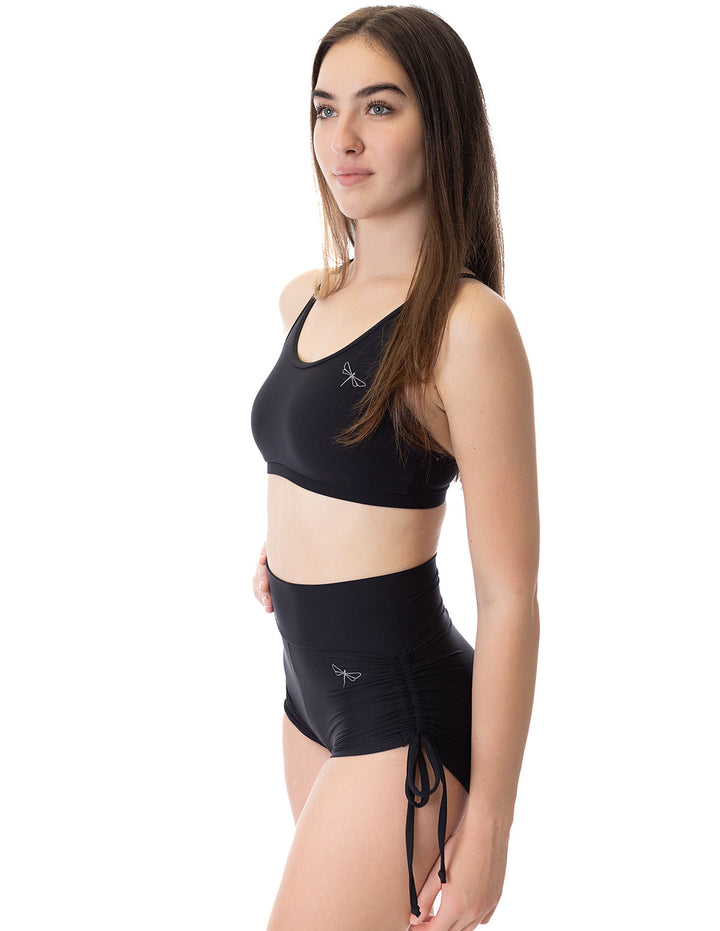 High Waist Drawstring Pole Shorts - Emma