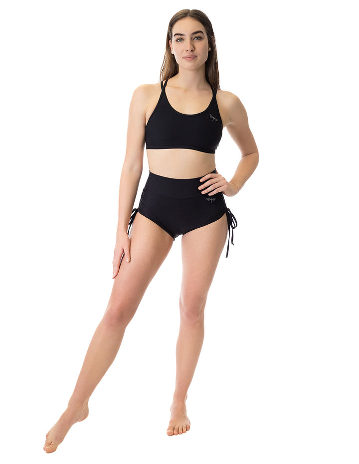 High Waist Drawstring Pole Shorts - Emma