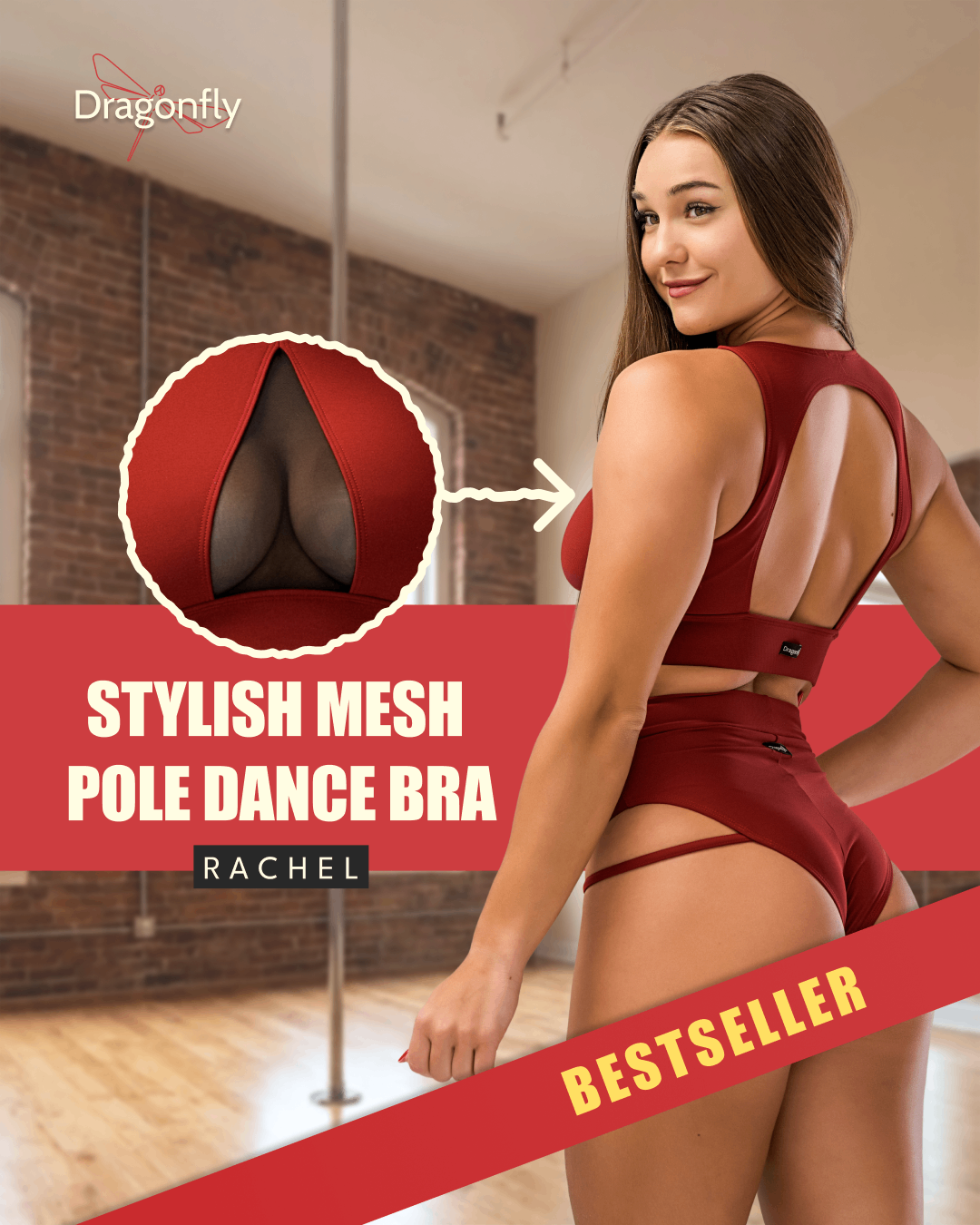 Mesh sports bra for pole dancing & yoga – Rachel