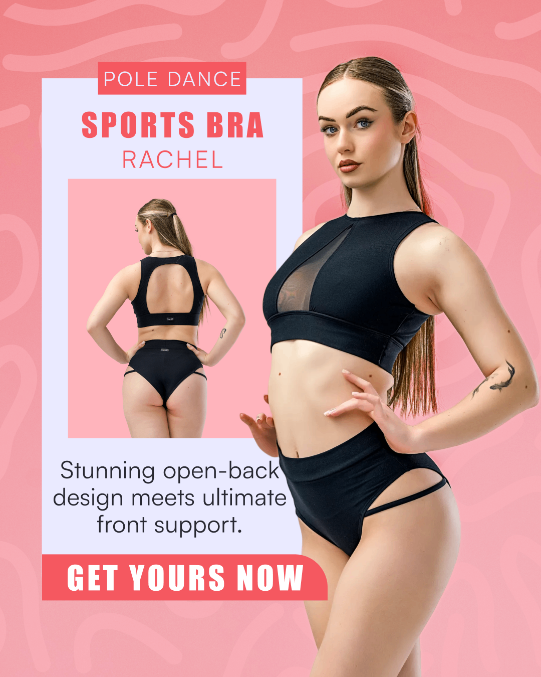 Mesh sports bra for pole dancing & yoga – Rachel