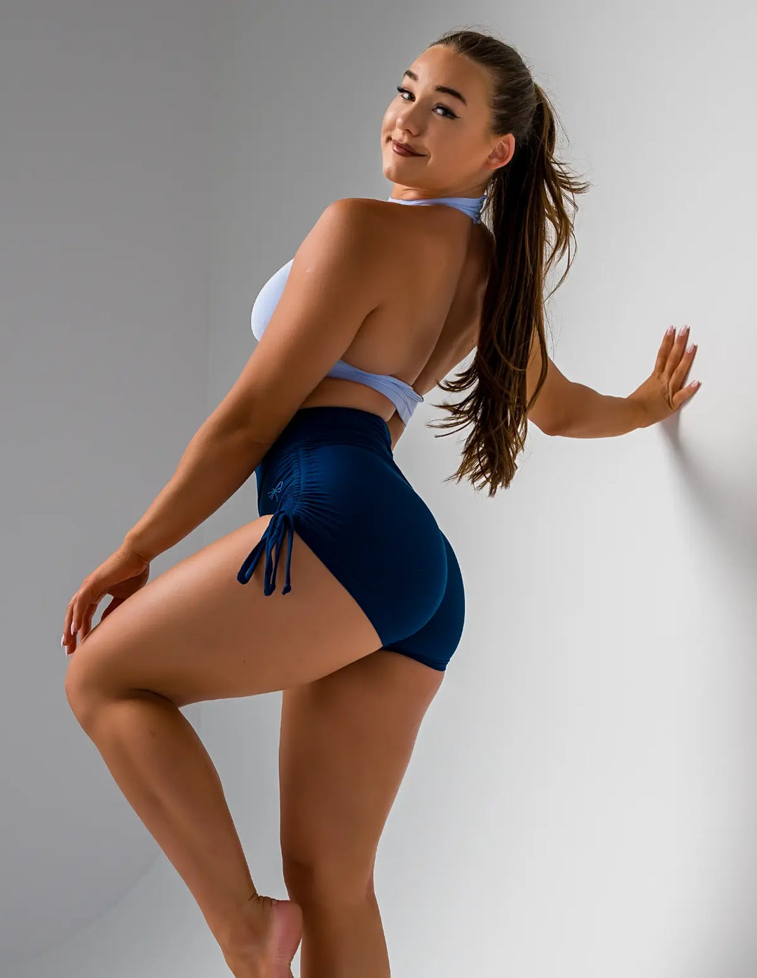 High Waist Drawstring Pole Shorts – Emma