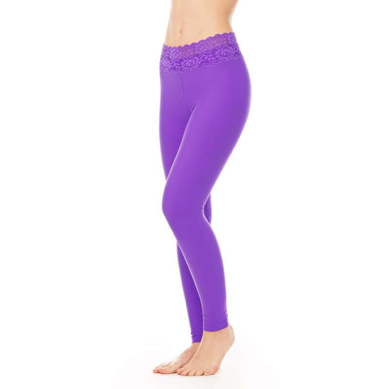 Sport leggings with lace Adriana | Leggings | Color: violet lace | Yoga Leggings | Legging en dentelle | Leggings with lace | Sportovní legíny s krajkou | Sport Leggings mit Spitze