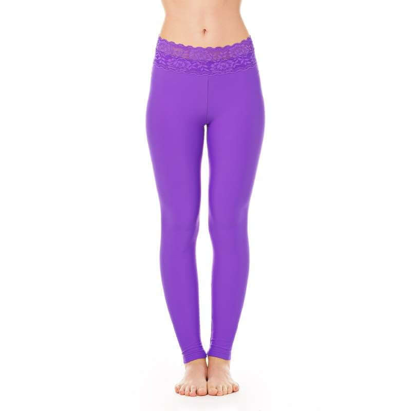 Sport leggings with lace Adriana | Leggings | Color: violet lace | Yoga Leggings | Legging en dentelle | Leggings with lace | Sportovní legíny s krajkou | Sport Leggings mit Spitze