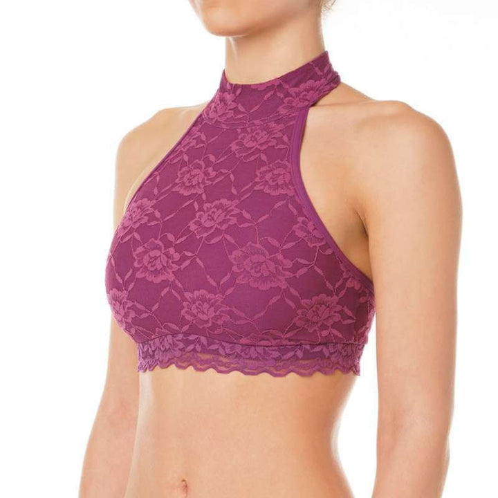 Lace sports bra Lisette | Neckholder Sport-BH mit Spitze - Lisette | Brassière sport halter en dentelle - Lisette | Women's sports bra | Dragonfly Pole Dance Clothes and Bikram Hot Yoga Outfit