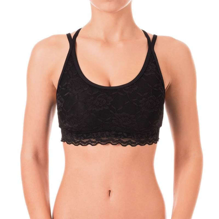 Lace sports bra Nicole | Sports bra | Color: black lace | Krajková sportovní podprsenka | Dragonfly Pole Dance Clothes and Bikram Hot Yoga Outfit