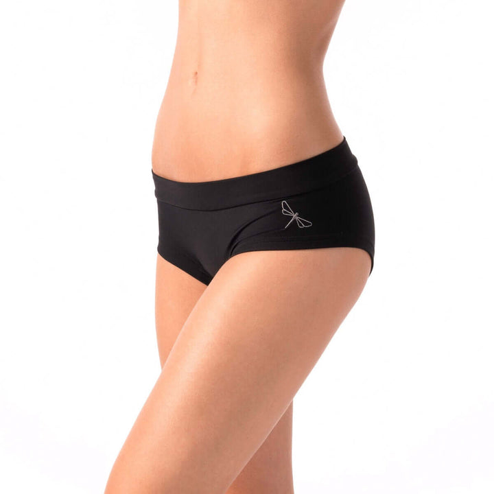 Low waisted shorts Mia | Low rise pole shorts | Color: black | Pole Shorts | Dragonfly Pole Dance Clothing and Bikram Hot Yoga Wear