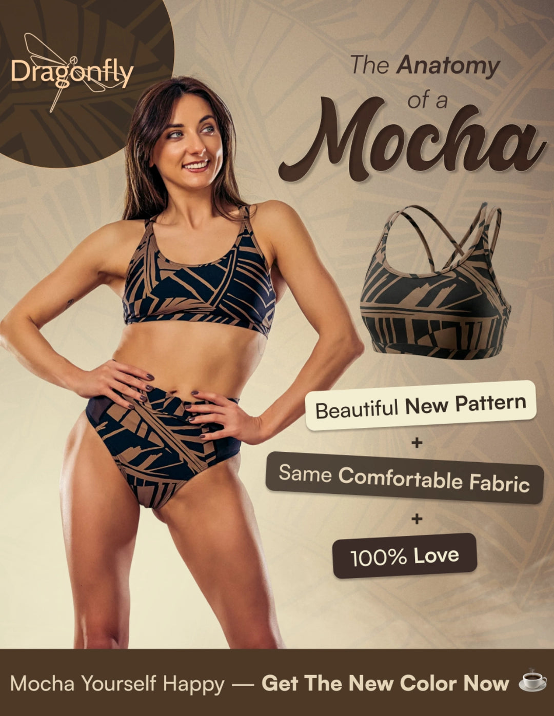 Nicole sports bra Mocha