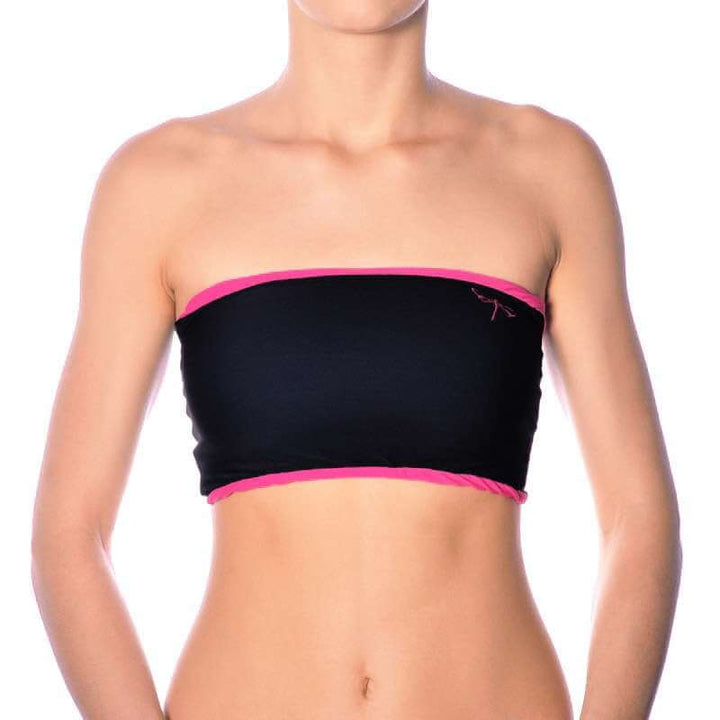 Tube top | Sports bra | Color: black / pink | Strapless Sports Bra | Dragonfly Pole Dance Clothes and Bikram Hot Yoga Outfit
