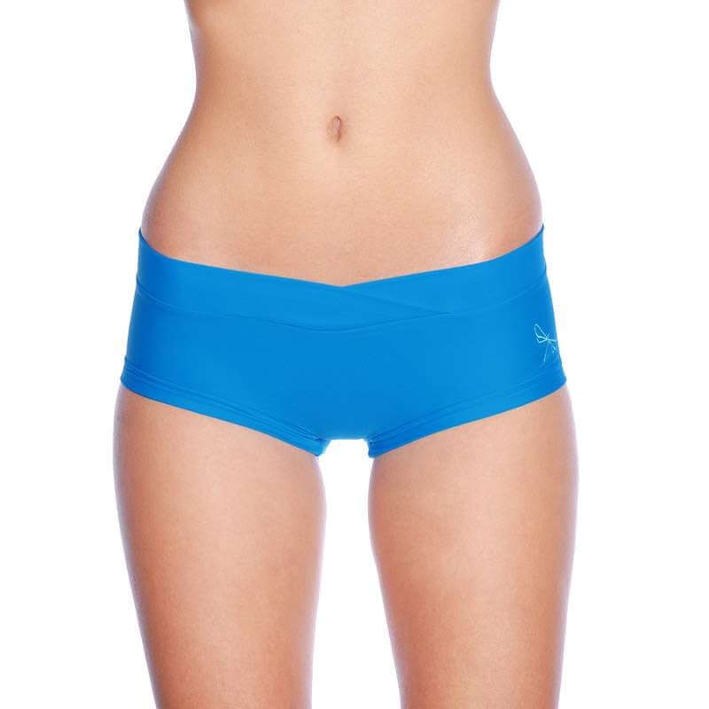 Nízké pole fitness šortky | Nízké pole dance šortky | Color: azure | Low rise pole fitness short Vera | Dragonfly Pole Dance Clothing and Bikram Hot Yoga Wear