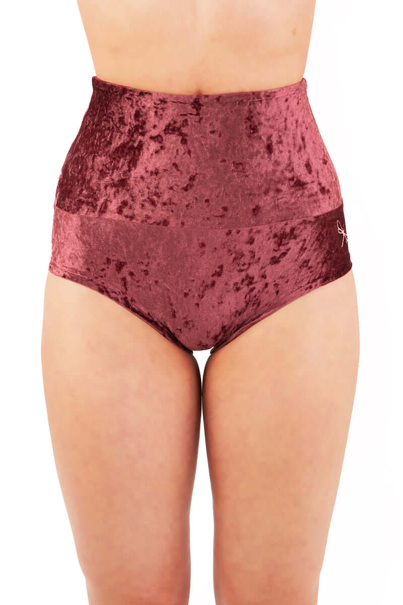 High-waisted velvet pole shorts | Shorts | Color: emerald velvet | Velvet pole shorts | Dragonfly Pole Dance Clothing and Bikram Hot Yoga Wear