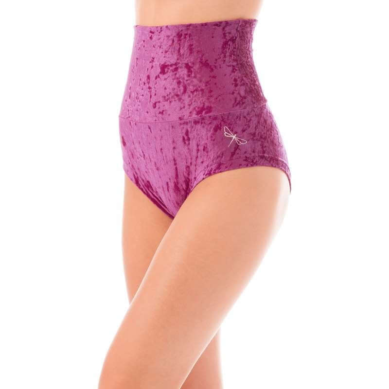 Sametové pole dance šortky | Hochtaillierte Samt Pole Shorts | Color: emerald velvet | Pole Shorts | Dragonfly Pole Dance Clothing and Bikram Hot Yoga Wear